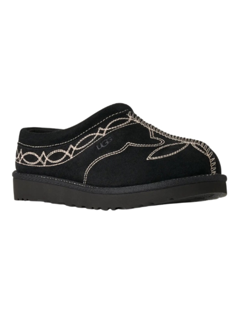 Women's UGG Tasman Western Slip Ons. Black Suede. 1182251 - Picture 2 of 6